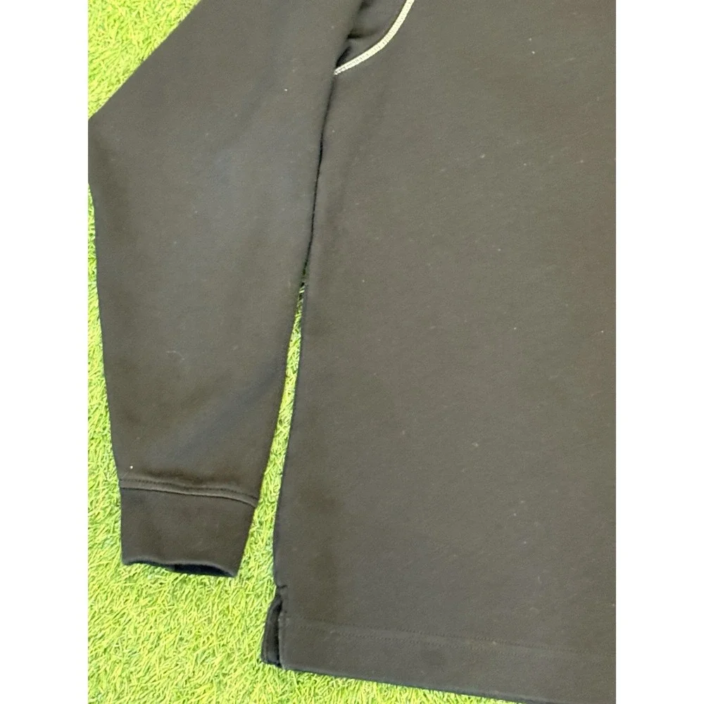 Scott Barber 1/4 Zip Long Sleeve‎ Large Black Pullover Shirt Sweater Pima Cotton - Picture 3 of 11